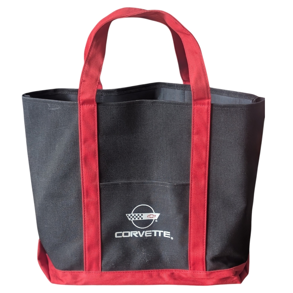 Corvette Canvas Red & Black Tote